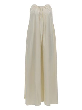 Alysi Neutrals Sleeveless Gathered Neck Dress