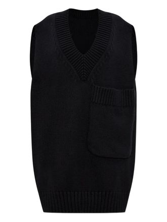 Issey Miyake Breeze V-neck vest - Zwart