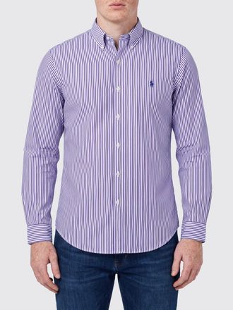 Polo Ralph Lauren Camicia slim fit a righe in cotone stretch con logo Pony