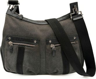 Gucci Black Denim Leather Shoulder Bag (Pre-Owned)