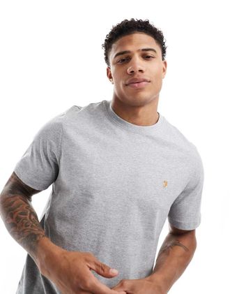 Farah Danny cotton T-shirt in heather gray