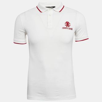Roberto Cavalli White Cotton Pique Polo T-Shirt