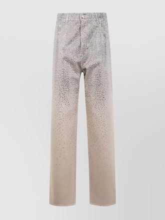 Golden Goose crystal-embellished denim straight-leg trousers