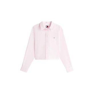 Tommy Jeans Relaxed Fit Cropped Poplin Shirt - female - Tommy Jeans - Shirts - Pink - M - Blouses & Shirts