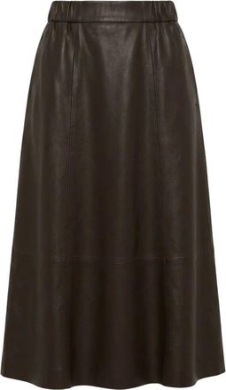 Notyz Casablanca Leather Skirt - - Skirts - Donna - Marrone - S