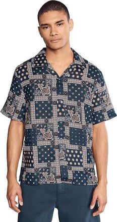 John Varvatos Dan Camp Collar Shirt Mens Clothing Deep Blue : 2XL, Modal