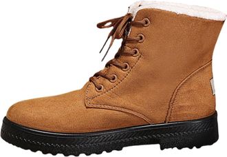 Generic Fur Lined Ankle Boots Women Wide Fitting, WomenS Ankle Boots With Zip Warm Faux Fur Lined Hiking Walking Shoes Casual Lace Up Warm Shoes Anti-Slip Gri