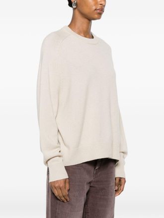 Soft Goat Crew Neck Wool Sweater - Beige