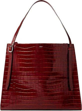 Coperni Borsa tote Belt con effetto coccodrillo - Marrone