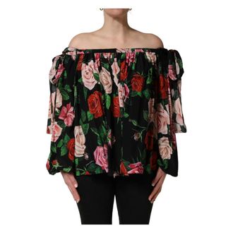 Dolce & Gabbana Blouses, female, Multicolor, Size: XS Off The Shoulder Blouse