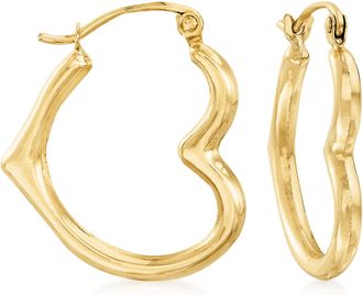 Ross-Simons 14kt Yellow Gold Heart Outline Hoop Earrings
