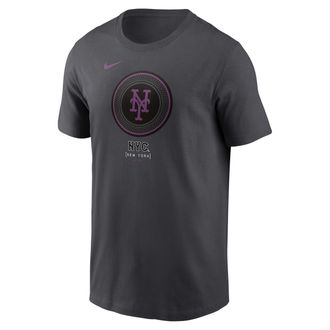 Nike New York Mets City Connect Wordmark Nike Mens MLB T-Shirt in Grey | N19906FNME-2VJ