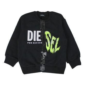 Diesel S-Biay-Split Sweatshirt - male - Diesel - Kids Sweatshirts - Black - 6 Y - Kids