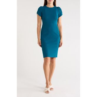 Calvin Klein Tulip Sleeve Sheath Dress in Cypress at Nordstrom Rack, Size 10