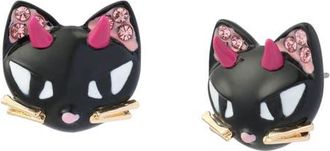 Betsey Johnson Devil Cat Stud Earrings in Black at Nordstrom