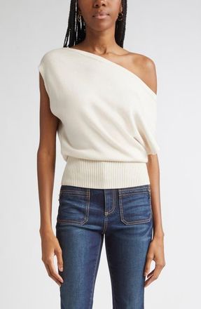 Ramy Brook Chet One-Shoulder Wool Sweater in Bone at Nordstrom, Size X-Large
