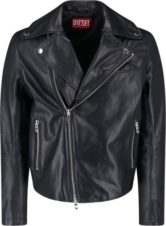 Diesel Classic Biker Jacket with Asymmetrical Zipper