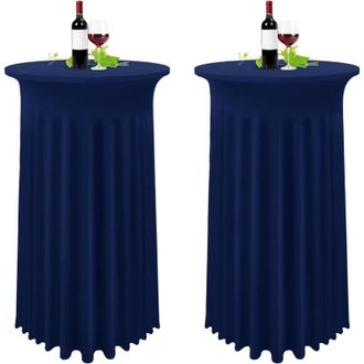 OEM Set Di 2 Tovaglie Alte Blu Scuro, Tovaglie Da Tavolo 80 X 110 Cm, Tovaglia Con Gonna Plissettata Blu Navy