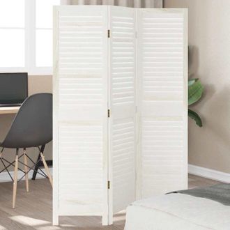 vidaXL Divisorio Ambienti 3Pannelli Bianco Legno Massello di Paulownia vidaXL55724