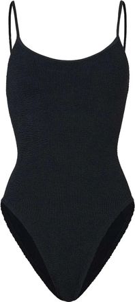 Hunza G Pamela spaghetti-strap ribbed swimsuit - Black