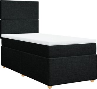 vidaXL Vidaxl - Cama Box Spring Con Colch&oacute;n Tela Negro 90x200 Cm