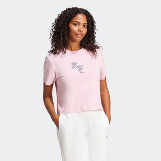 adidas T-Shirt ADIDAS SPORTSWEAR W T ILLU LF CRP, Damen, Gr. XXL, pink (true pink), Obermaterial: 100% Baumwolle, Rundhals, Shirts T-Shirt, Kurzarmdesign, Ru