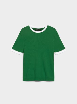 Le 31 Mens Trimmed ribbed sweater