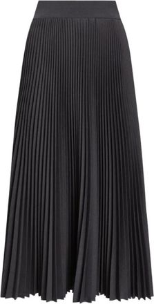 Dolce & Gabbana Wijdvallende Midi Rok in Donkergrijs - Dames - Midirokken - Zwart - S - Rokken