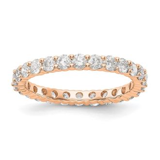 Diamond2Deal 14k Rose Gold Lab Grown Diamond Eternity Wedding Band Ring 1.5Ct Clarity- VS Color- G-H