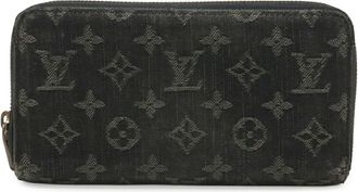 Louis Vuitton Black Monogram Noir Monogram Denim Long Wallet (Bi-Fold) (Pre-Owned)