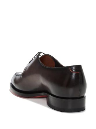 Santoni lace-up derby shoes - men - Calf Leather/Calf Leather/Calf Leather/Rubber - 9 1/2 - Brown