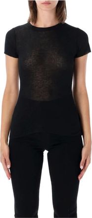 James Perse Tops, Dames, Zwart, S, Katoen, Short Sleeve Rib