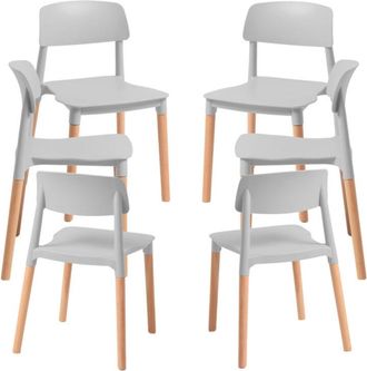 Regalos Miguel Regalos Miguel - Packs Sillas Comedor - Pack 6 Sillas Estin - Gris Claro
