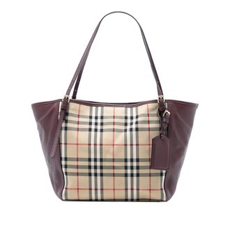 Burberry Tweedje Klein Haymarket Check Canvas en Leer Canterbury Tote