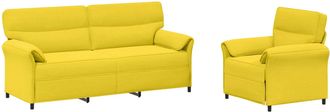 vidaXL Juego De Sof&aacute; 2 Uds. Amarillo Claro Tela Vidaxl