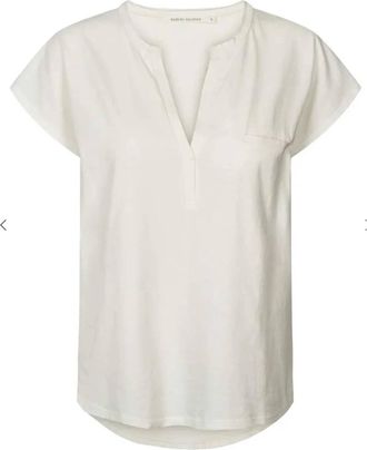 Rabens Saloner Womens Blanca Cap Sleeve Top In Chalk