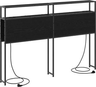 vidaXL Cabecera de almacenamiento con cabecera Roble negro 135 cm Vidaxl