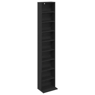 vidaXL Cabinet Para Cds Roble Negro 33 X 23,5 X 175 Cm Vidaxl