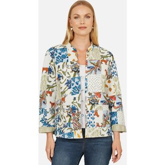 Yumi Indian Patchwork Reversible Jacket in White at Nordstrom, Size 10