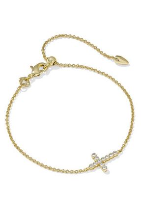Kendra Scott Cross Crystal Tennis Bracelet in Gold at Nordstrom
