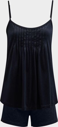 Hanro Julia Short Scoop-Neck Pintuck Pajama Set