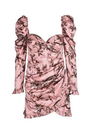 Odi Et Amo Mini Dress with Puffed Sleeves