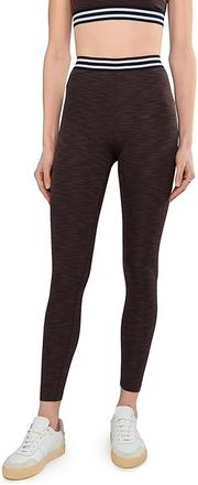 SPLITS59 Bailey High-Waist Active Rib 7/8 Womens Workout Heather Dark Chocolate : SM, Polyester/Spandex