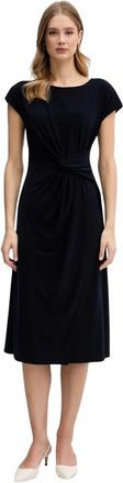 Joseph Ribkoff Geknoopte wikkeljurk tot halverwege de kuit - Dames - Casual kleedjes - Zwart - XS - Polyester - Kleedjes