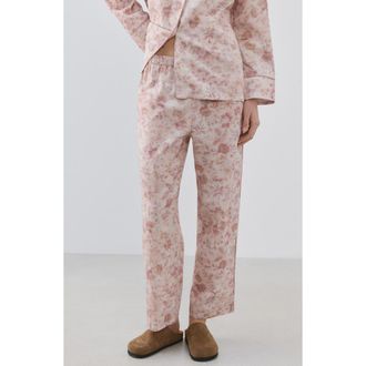 Mango Print Cotton Pajama Pants in Pink at Nordstrom, Size Medium