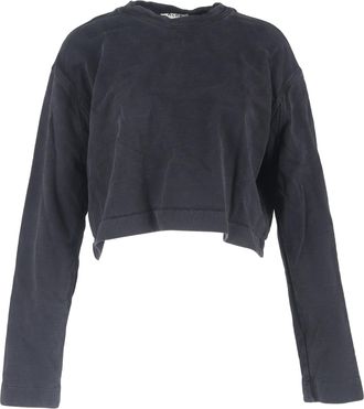 Acne Studios Acne Studios cropped sweater met ronde hals in zwart katoen