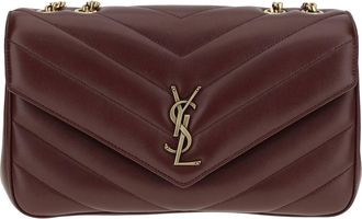 Saint Laurent Womens Shoulder Bag Loulou Light Hot Wine Lambskin