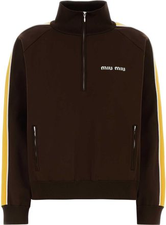Miu Miu Chocolate Tech Fabric Sweatshirt