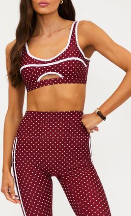 Beach Riot Moxie Sports Bra in Crimson Dot at Nordstrom, Size Medium