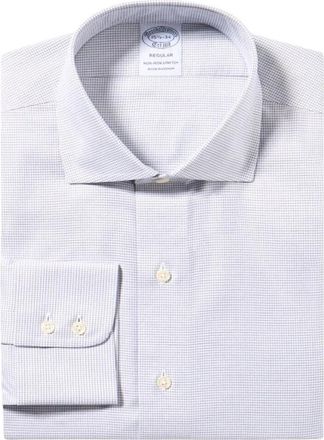 Brooks Brothers Regular Fit Non-Iron Katoenen Overhemd met Engelse Spread-boord - Heren - Zakelijke Overhemden - Blauw - 4XL - Katoen - Overhemden